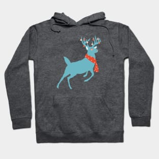 Blue reindeer xmas Hoodie